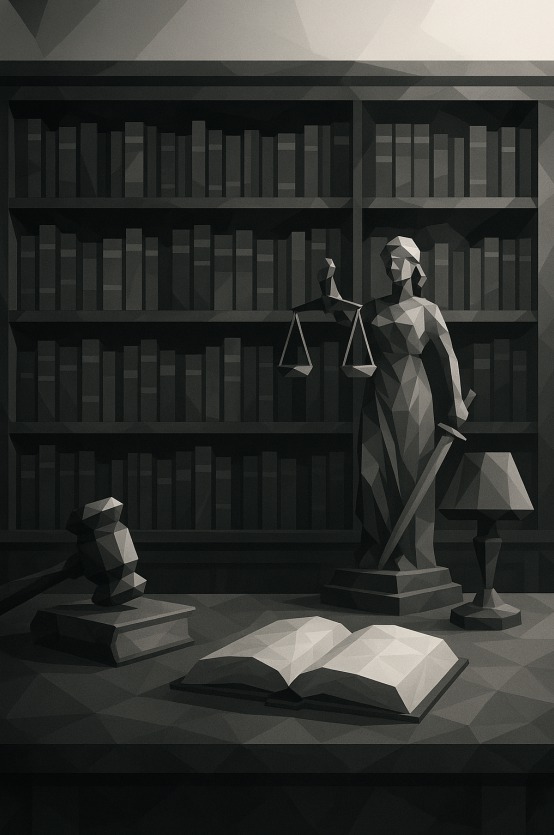 Modern legal library illustration